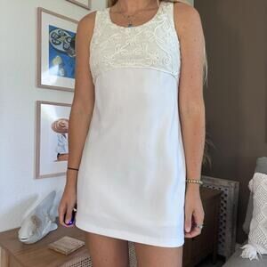 White Mini Dress Tagged Size